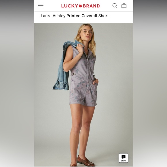 Lucky Brand Laura Ashley Printed Coverall Short Romper ✨ Size Small [runs big] - Picture 2 of 16
